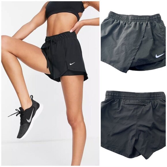 Nike Pants - Nike dri-fit shorts skort wrap black pocket zip xs